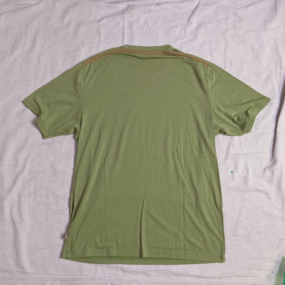 Smartwool Merino Wool T-Shirt Green with Spellout Logo - Picture 6 of 6